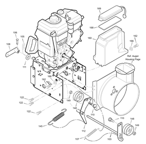 Frame Diagram and Parts List for 629909X64B 2003 Briggs and Stratton Snow Blower